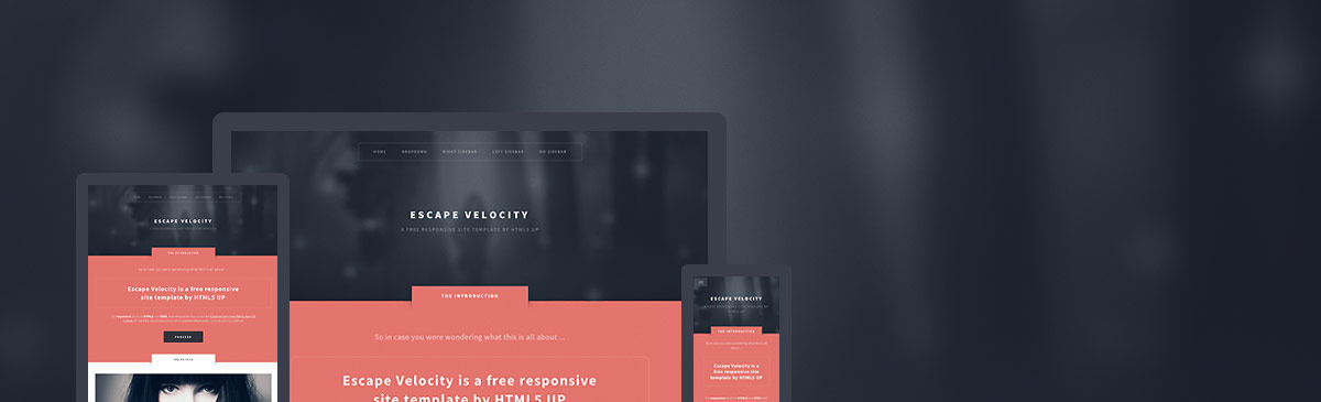 Escape Velocity website template preview